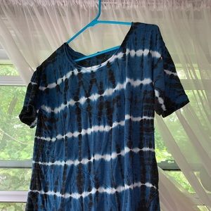 Blue and White Tie-Dye Tee